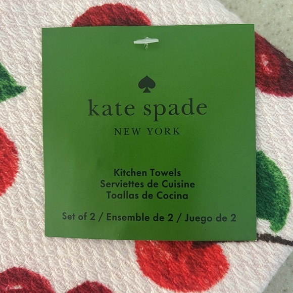 Kate Spade Set of 2 Red Cherry Pattern Towel - Picture 2 of 4
